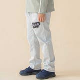 ライトグレー | サガラ刺しゅうワッペン付きデニムロングパンツ(95~150cm) | BeBe Petits Pois Vert
