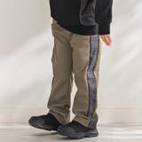 グリーン | 【店舗限定】【お揃い】カノコボンディングサイドチェックパンツ(95~150cm) | BeBe Petits Pois Vert