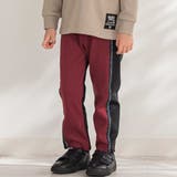 ボルドー系 | 【店舗限定】ポンチロゴライン切り替えパンツ(95~160cm) | BeBe Petits Pois Vert