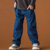 ネイビー | 【店舗限定】切り替えストレッチデニムロングパンツ(95~160cm) | BeBe Petits Pois Vert