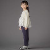 【店舗限定】裏起毛ポンチ裾スカラップロングパンツ(95~150cm) | BeBe Petits Pois Vert | 詳細画像6 