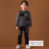 【店舗限定】裏起毛ポンチ+格子タフタロングパンツ(95~150cm) | BeBe Petits Pois Vert | 詳細画像2