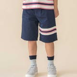 ネイビー | ストレッチチノライン切替ハーフパンツ(95~160cm) | BeBe Petits Pois Vert