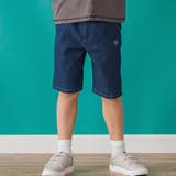 ネイビー | 【店舗限定】ワンポイント刺しゅうデニムハーフパンツ(95~150cm) | BeBe Petits Pois Vert