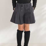 グレー | 【店舗限定】フロントボタンプリーツキュロットパンツ(95~150cm) | BeBe Petits Pois Vert