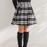 【店舗限定】【お揃い】センタータックチェックスカート(95~150cm) | BeBe Petits Pois Vert | 詳細画像1 
