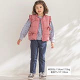 【店舗限定】リボンフリルタフタ中綿ベスト(95~150cm) | BeBe Petits Pois Vert | 詳細画像2