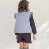 【店舗限定】リボンフリルタフタ中綿ベスト(95~150cm) | BeBe Petits Pois Vert | 詳細画像5