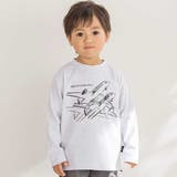 【店舗限定】飛行機発泡プリント天竺長袖Tシャツ(95~150cm) | BeBe Petits Pois Vert | 詳細画像1