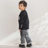 【店舗限定】フロッキープリント切り替え天竺長袖Tシャツ(95~150cm) | BeBe Petits Pois Vert | 詳細画像3