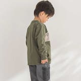 【店舗限定】フロッキープリント切り替え天竺長袖Tシャツ(95~150cm) | BeBe Petits Pois Vert | 詳細画像5