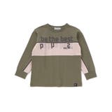【店舗限定】フロッキープリント切り替え天竺長袖Tシャツ(95~150cm) | BeBe Petits Pois Vert | 詳細画像9
