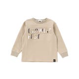 ベージュ | 【店舗限定】インレイエンボスプリント長袖Tシャツ(95~150cm) | BeBe Petits Pois Vert