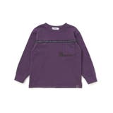 パープル | 【店舗限定】ロゴテープライン天竺長袖Tシャツ(95~160cm) | BeBe Petits Pois Vert