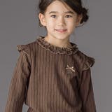 【店舗限定】メロウフリル立体リブ長袖Tシャツ(95~150cm) | BeBe Petits Pois Vert | 詳細画像4 