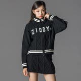 ブラック | ダブルジップスカパンニットセットアップ(130~160cm) | ZIDDY