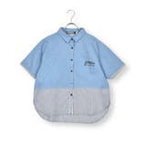ブルー | デニムコットンドッキングシャツ(130~160cm) | ZIDDY