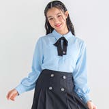 ブルー | リボンタイ付きブラウス(130~160cm) | ZIDDY