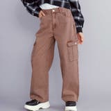 ブラウン | 【 ニコ☆プチ 掲載 】デニムカーゴパンツ(130~160cm) | ZIDDY