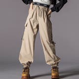 ベージュ | レースアップナイロンカーゴパンツ(130~160cm) | ZIDDY