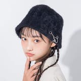 【 ニコ☆プチ 掲載 】蝶チャーム付きバケットハット | ZIDDY | 詳細画像1 