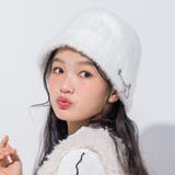 オフホワイト | 【 ニコ☆プチ 掲載 】蝶チャーム付きバケットハット | ZIDDY