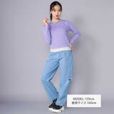 【 ニコ☆プチ 掲載 】クロスネック裾花柄Tシャツ(130~160cm) | ZIDDY | 詳細画像4 