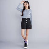 【 ニコ☆プチ 掲載 】クロスネック裾花柄Tシャツ(130~160cm) | ZIDDY | 詳細画像6 