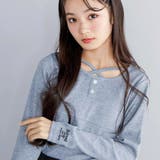 【 ニコ☆プチ 掲載 】クロスネック裾花柄Tシャツ(130~160cm) | ZIDDY | 詳細画像8 