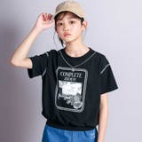 ブラック | ネックレス付きバラモチーフTシャツ(130~160cm) | ZIDDY