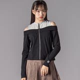 ブラック | オフショルダージップトップス(130~160cm) | ZIDDY