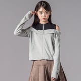 グレー | オフショルダージップトップス(130~160cm) | ZIDDY