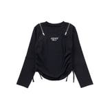 ブラック | 肩あきドロストトップス(130~160cm) | ZIDDY