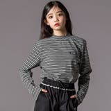 ブラック系 | プチハイ×ボーダートップス  (130~160cm) | ZIDDY