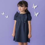 センタータックパフスリーブワンピース(95~150cm) | BeBe Petits Pois Vert | 詳細画像1 