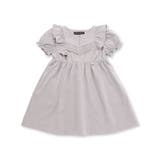 グレー | センタータックパフスリーブワンピース(95~150cm) | BeBe Petits Pois Vert