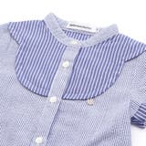ヨーク切り替えサッカーストライプバンドカラーシャツワンピース | BeBe Petits Pois Vert | 詳細画像10