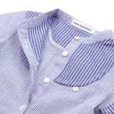 ヨーク切り替えサッカーストライプバンドカラーシャツワンピース | BeBe Petits Pois Vert | 詳細画像11