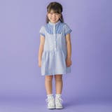 ヨーク切り替えサッカーストライプバンドカラーシャツワンピース | BeBe Petits Pois Vert | 詳細画像3