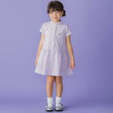 ヨーク切り替えサッカーストライプバンドカラーシャツワンピース | BeBe Petits Pois Vert | 詳細画像5
