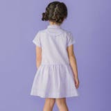 ヨーク切り替えサッカーストライプバンドカラーシャツワンピース | BeBe Petits Pois Vert | 詳細画像6