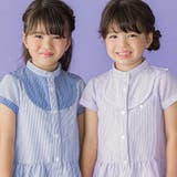 ヨーク切り替えサッカーストライプバンドカラーシャツワンピース | BeBe Petits Pois Vert | 詳細画像7