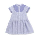 ヨーク切り替えサッカーストライプバンドカラーシャツワンピース | BeBe Petits Pois Vert | 詳細画像8