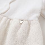 ニットリブ+レース起毛ドッキング長袖ワンピース(95~150cm) | BeBe Petits Pois Vert | 詳細画像14