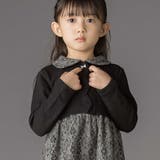 ニットリブ+レース起毛ドッキング長袖ワンピース(95~150cm) | BeBe Petits Pois Vert | 詳細画像3