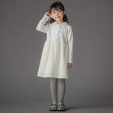 ニットリブ+レース起毛ドッキング長袖ワンピース(95~150cm) | BeBe Petits Pois Vert | 詳細画像5