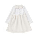 ニットリブ+レース起毛ドッキング長袖ワンピース(95~150cm) | BeBe Petits Pois Vert | 詳細画像9