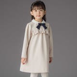 ポンチ胸プリーツ長袖ワンピース(95~150cm) | BeBe Petits Pois Vert | 詳細画像1 