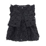 ブラック | 立体花レースノースリーブカーディガン+バルーンスカートワンピースセットベビー | BeBe Petits Pois Vert