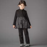 ブラック | ドット切り替えバルーンジレ+ポンチパンツセットアップ(95~150cm) | BeBe Petits Pois Vert